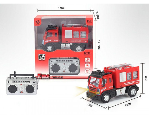 Р/У Пожарная машина малая  c бочкой для воды YP Toys 6164Q3, cдвигается стрела, свет, 2.4G 1/64 RTR