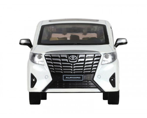 Машина АВТОПАНОРАМА Toyota Alphard, белый, 1/29, свет, звук, инерция, в/к 20*10*11 см