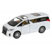 Машина АВТОПАНОРАМА Toyota Alphard, белый, 1/29, свет, звук, инерция, в/к 20*10*11 см