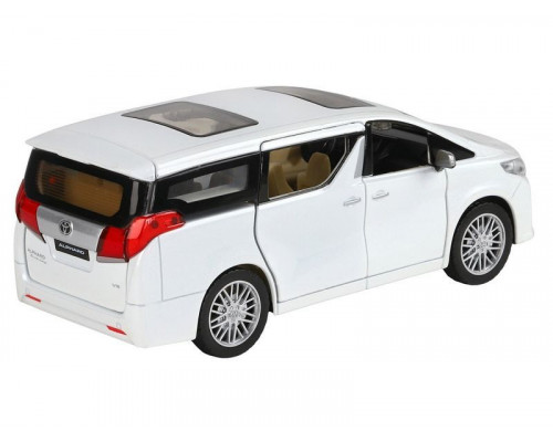 Машина АВТОПАНОРАМА Toyota Alphard, белый, 1/29, свет, звук, инерция, в/к 20*10*11 см