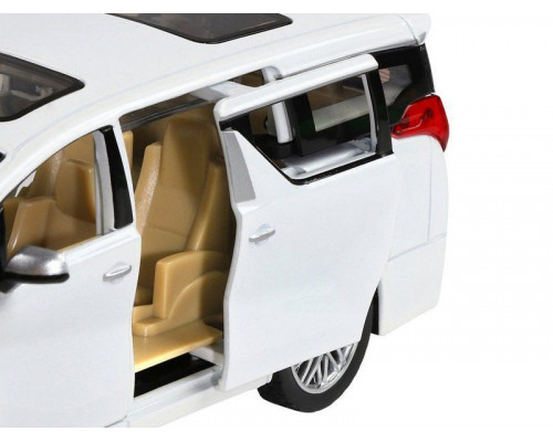 Машина АВТОПАНОРАМА Toyota Alphard, белый, 1/29, свет, звук, инерция, в/к 20*10*11 см