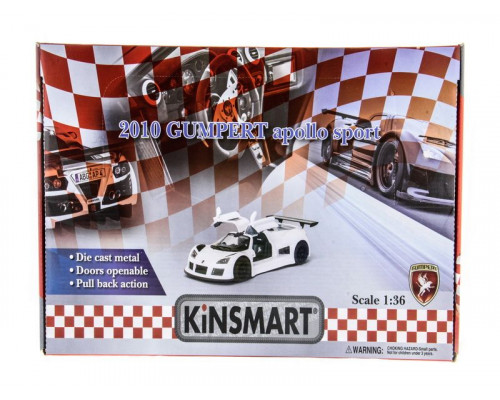 Машина Kinsmart Gumpert Apollo Sport 2010 инерция (1/12шт.) 1:36  б/к