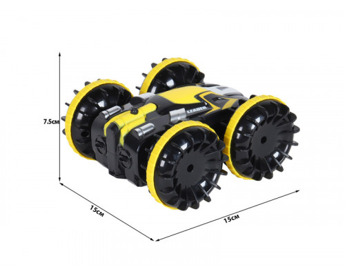 Радиоуправляемый перевертыш-амфибия AUTODRIVE, желтый, 4WD, 2.4GHz, переворот, разворот на 360