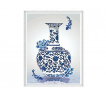 Алмазная мозаика с нанесенной рамкой 40х50 В СТИЛЕ ГЖЕЛЬ (8 цветов)