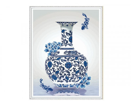 Алмазная мозаика с нанесенной рамкой 40х50 В СТИЛЕ ГЖЕЛЬ (8 цветов)