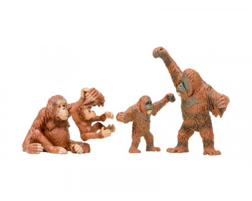 Набор фигурок животных MASAI MARA MM201-005 серии Мир диких животных: Семья орангутангов, 4 пр.