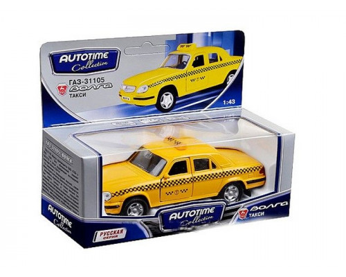 Машина Autotime ГАЗ-31105 ВОЛГА такси 1:43