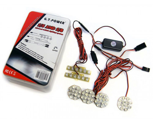 Комплект освещения (передние фары и стоп-сигналы) G.T.Power для внедорожников масштаба 1/5 - 1/8