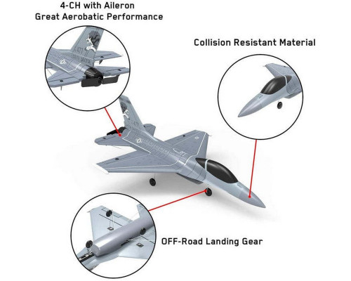 Радиоуправляемый самолет Volantex RC F16 260 2.4G 4ch LiPo RTF with Gyro