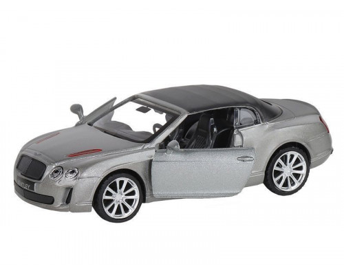 Машина АВТОПАНОРАМА Bentley Supersport ISR серый, 1/43, инерция, в/к 17,5*12,5*6,5 см