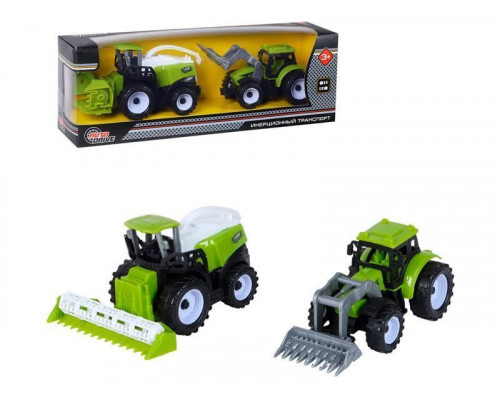 Комбайн AUTODRIVE с молотилкой и трактором инерционные, в/к 26*6,5*8,8 см
