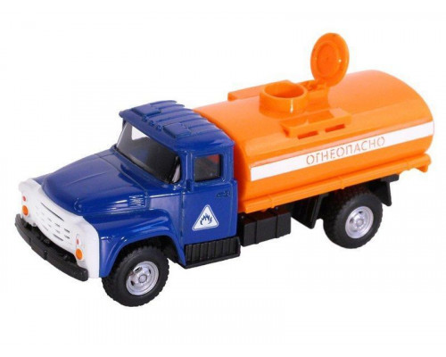 Машина АВТОПАНОРАМА Бензовоз, 1:52, цвет синий, инерцияк, в/к 16,1*6,1*7,6 см