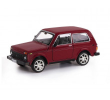 Машина "АВТОПАНОРАМА" ВАЗ 21214, 1/22, бордовый, инерция, в/к 24,5*12,5*10,5 см