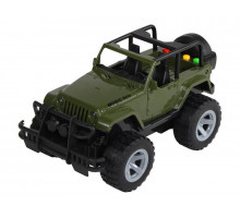 Машина AUTODRIVE Джип 23см инерц. на бат. со светом и звуком, зеленый,  в/к 26,5*16*16