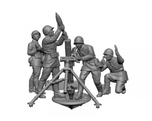 Сборные солдатики ZVEZDA Советский 120-мм миномёт с расчётом, 1/72