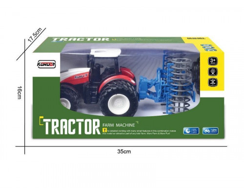 Р/У фермерский трактор Korody с сеноподборщиком, двойные колеса 1/24 2.4G 6CH RTR