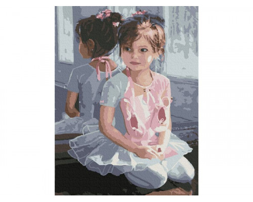 Картина по номерам с цв. схемой на холсте 30х40 МАЛЕНЬКАЯ БАЛЕРИНКА (19 цветов)