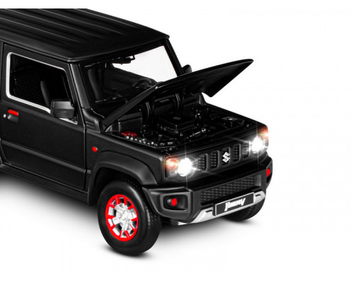 Машина АВТОПАНОРАМА Suzuki Jimny, 1/18, черный, свет, звук, в/к 24,5х12,5х10,5 см