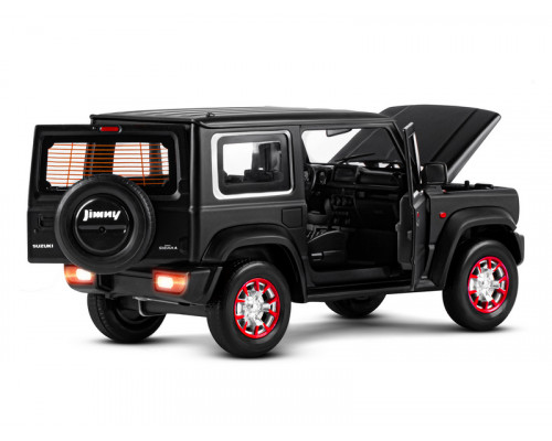 Машина АВТОПАНОРАМА Suzuki Jimny, 1/18, черный, свет, звук, в/к 24,5х12,5х10,5 см
