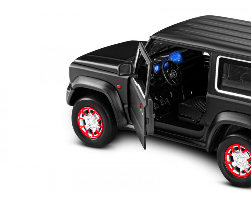 Машина АВТОПАНОРАМА Suzuki Jimny, 1/18, черный, свет, звук, в/к 24,5х12,5х10,5 см