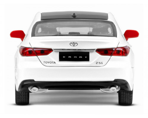 Машина АВТОПАНОРАМА Яндекс Go Toyota Camry, 1/34, белый, инерция, свет, Алиса, в/к 17,5*13,5*9 см