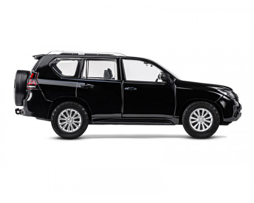 Машина АВТОПАНОРАМА Land Cruiser Prado, 1/24, черный, свет, звук, в/к 24,5х12,5х10,5 см