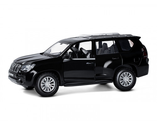 Машина АВТОПАНОРАМА Land Cruiser Prado, 1/24, черный, свет, звук, в/к 24,5х12,5х10,5 см