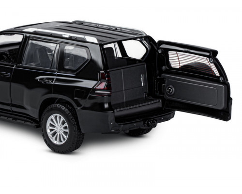 Машина АВТОПАНОРАМА Land Cruiser Prado, 1/24, черный, свет, звук, в/к 24,5х12,5х10,5 см