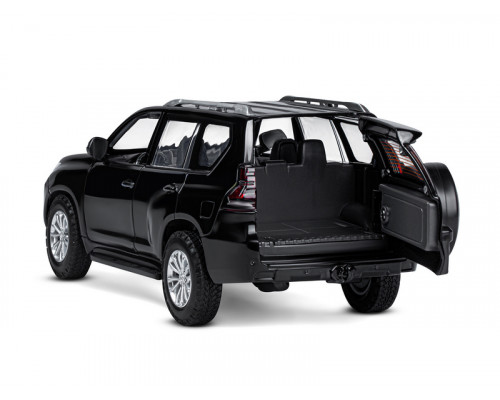 Машина АВТОПАНОРАМА Land Cruiser Prado, 1/24, черный, свет, звук, в/к 24,5х12,5х10,5 см