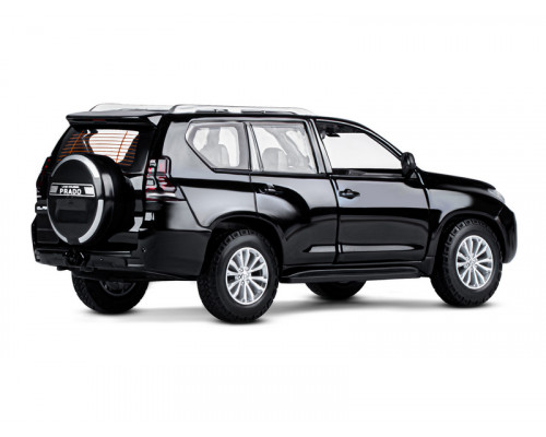 Машина АВТОПАНОРАМА Land Cruiser Prado, 1/24, черный, свет, звук, в/к 24,5х12,5х10,5 см