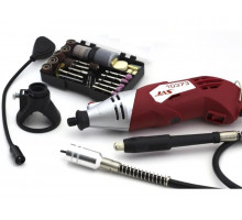 Бормашина 170 Вт, 8000-35000 об/мин., гибкий вал, стойка, ограничитель, подсветка, 126 пред., кейс