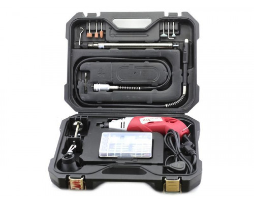 Бормашина 170 Вт, 8000-35000 об/мин., гибкий вал, стойка, ограничитель, подсветка, 126 пред., кейс