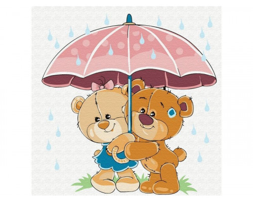 Набор юного художника 20х20 Медвежата в летний день (12 цветов)