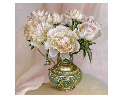 Алмазная мозаика 30х30 БУЗИН. В СЕРЕБРЯННОМ СОСУДЕ (26 цветов)