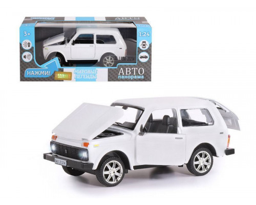 Машина АВТОПАНОРАМА ВАЗ 21214, 1/22, белый, инерция, в/к 24,5*12,5*10,5 см
