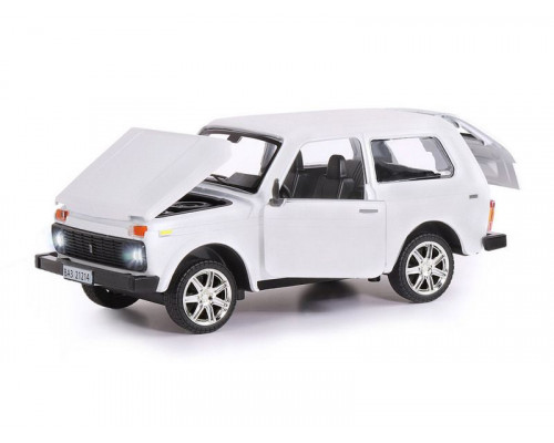 Машина АВТОПАНОРАМА ВАЗ 21214, 1/22, белый, инерция, в/к 24,5*12,5*10,5 см