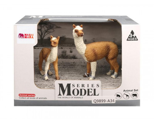Набор фигурок животных MASAI MARA MM211-134 серии Мир диких животных: Семья лам, 2 пр.