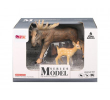 Набор фигурок животных MASAI MARA MM211-114 серии "Мир диких животных": Семья оленей, 2 пр.