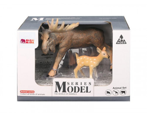 Набор фигурок животных MASAI MARA MM211-114 серии Мир диких животных: Семья оленей, 2 пр.