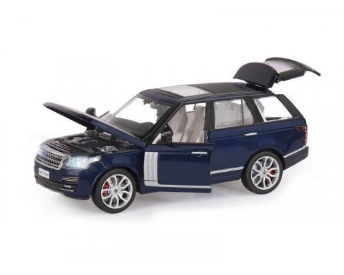 Машина АВТОПАНОРАМА Range Rover, синий металлик, 1/26, свет, звук, в/к 24,5*12,5*10,5 см