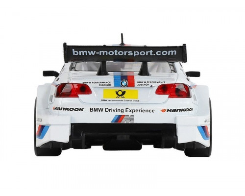 Машина АВТОПАНОРАМА BMW M3 DTM, белый, 1/32, свет, звук, инерция, в/к 17,5*13,5*9 см
