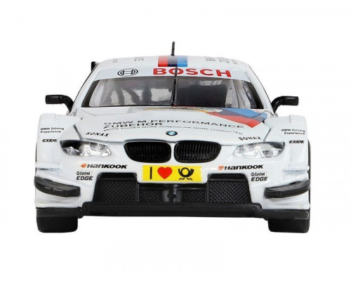 Машина АВТОПАНОРАМА BMW M3 DTM, белый, 1/32, свет, звук, инерция, в/к 17,5*13,5*9 см