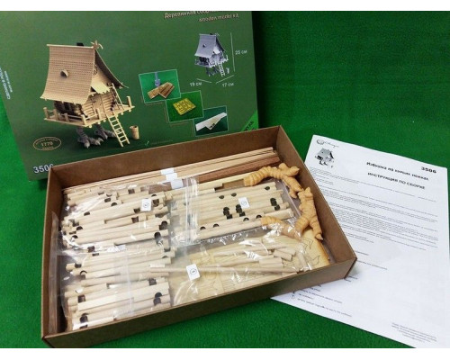 Сборная деревянная модель СВМодель. Избушка на курьих ножках, 1770 деталей, 1/35