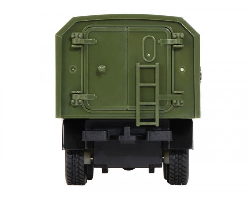 Машина АВТОПАНОРАМА Грузовик, 1/32, хаки, откр. двери, свет, звук, инерция, в/к 24*8*10 см