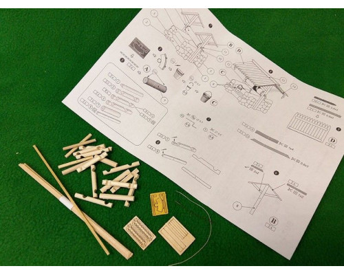 Сборная деревянная модель СВМодель. Деревенский колодец, 74 детали, 1/72