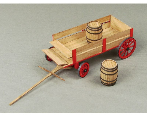 Сборная картонная модель Shipyard телега с бочками (№81), 1/96