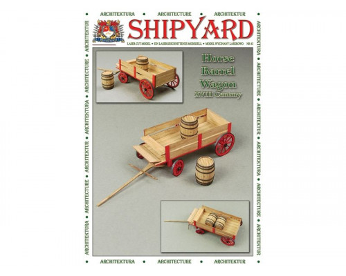 Сборная картонная модель Shipyard телега с бочками (№81), 1/96