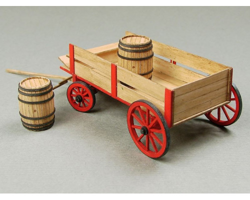 Сборная картонная модель Shipyard телега с бочками (№81), 1/96