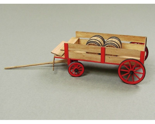 Сборная картонная модель Shipyard телега с бочками (№81), 1/96