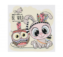 Картина по номерам 20х20 ДВА ИНДЕЙЦА (12 цветов)